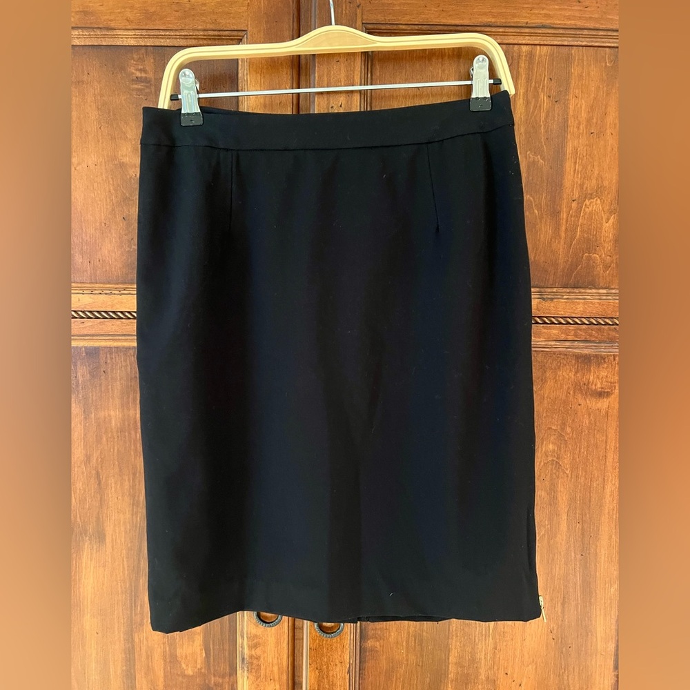 Carmen Marc Valvo Double Side Zipper Pencil Skirt | Black | Size 10 | Like New